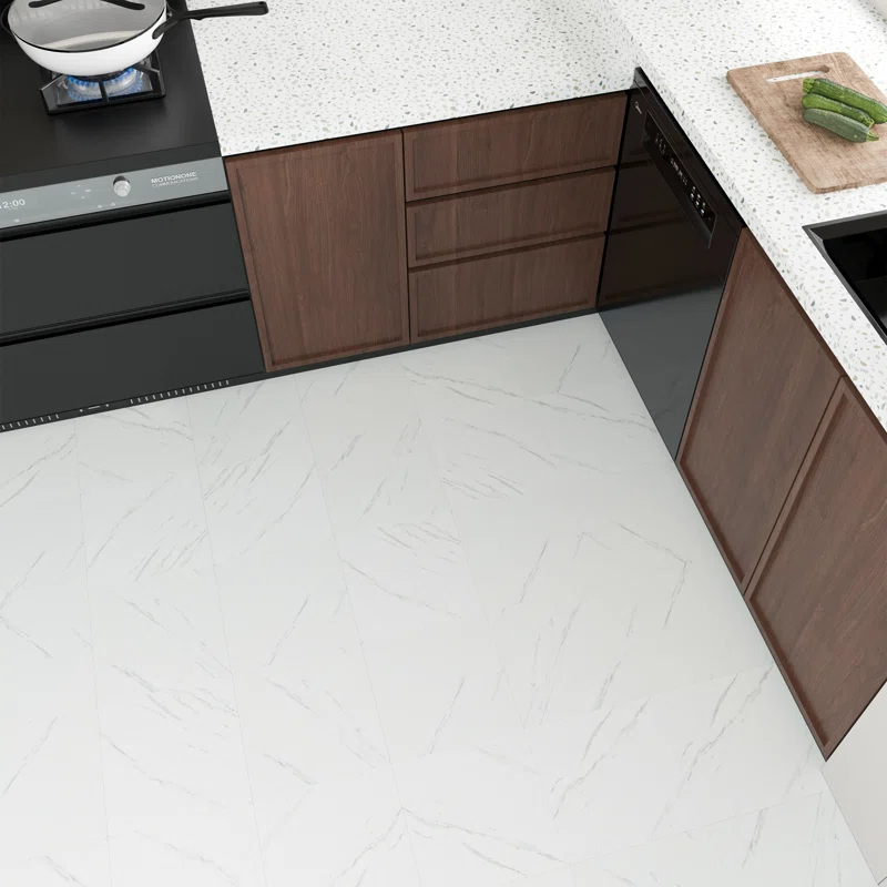 12 In. W X 12 In. L 4 Mil Peel And Stick Flooring Tile, Water Resistant Vinyl Tile Flooring -36 Sq. Ft. Case, Set Of 36